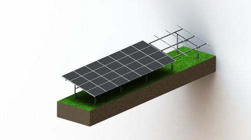 Steel ground mounting structure